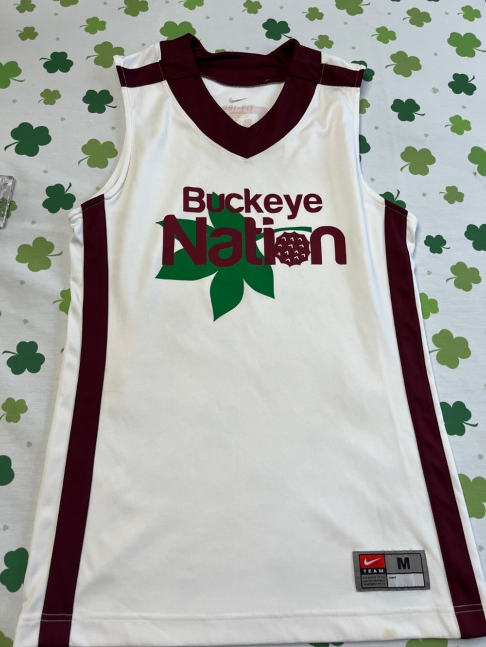 Nike White & Maroon Buckeye Nation Basketball Jersey